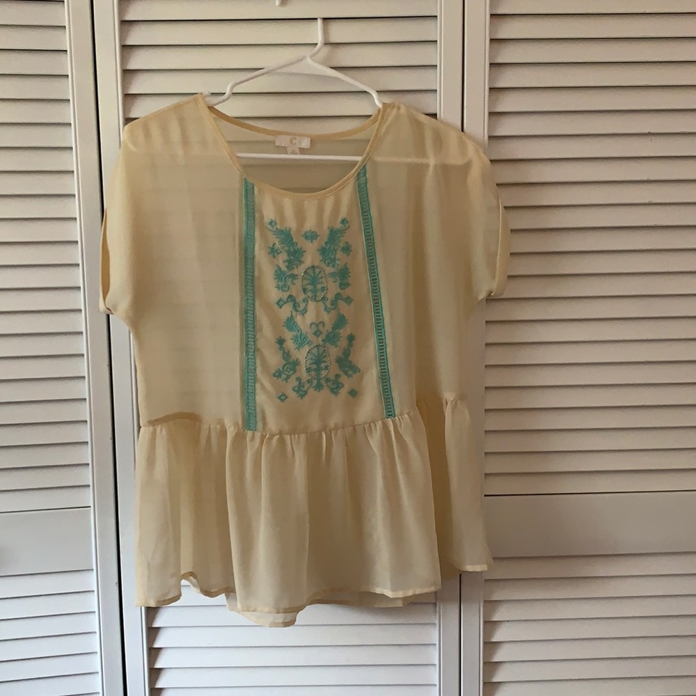 Sheer peplum blouse